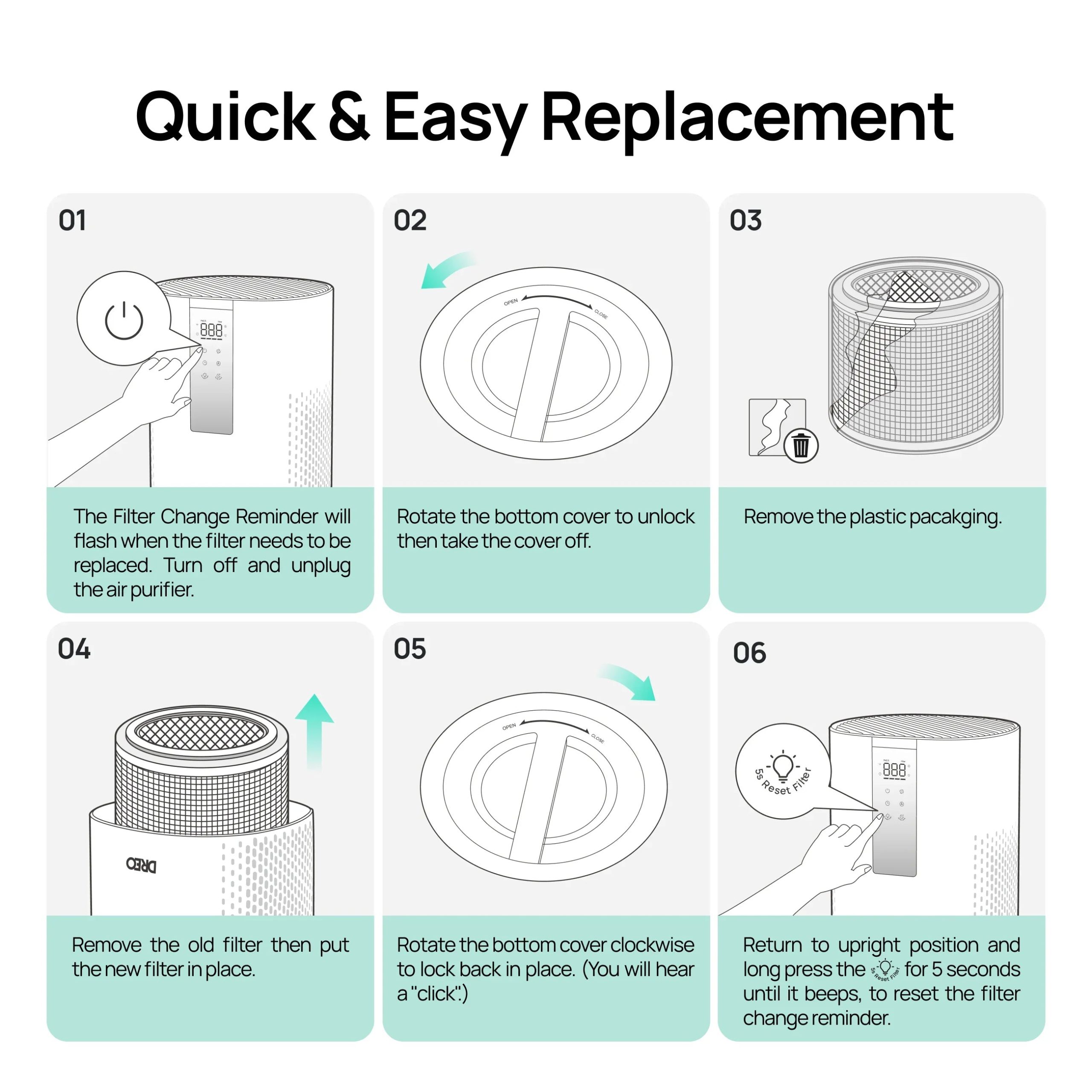 Air Purifier Replacement Filter for Smart Air Purifier Macro 505S - Image 10